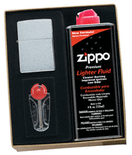 Zippo Gift Pack including Flints and Refill Fluid