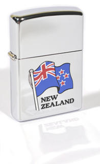 Zippo Brushed Chrome New Zealand Flag (Engraved)
