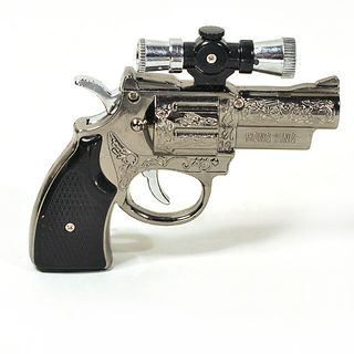 Gas lighters in the shape of miniature guns.