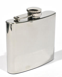 Hip Flask Polished Chrome 5 oz Square