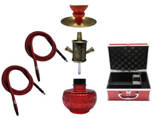 Shisha Pipe 2 Hoses with Aluminium Case