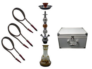 Shisha Pipe 3 Hoses with Aluminium Case