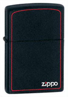 Zippo Black Matte Red Border