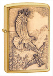 Zippo Brushed Brass Soaring Eagle (