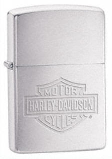 Zippo  Brushed Chrome Harley Davidson Logo Etched