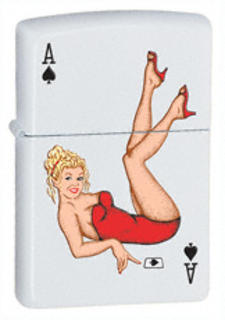 Zippo White Matte Girl 