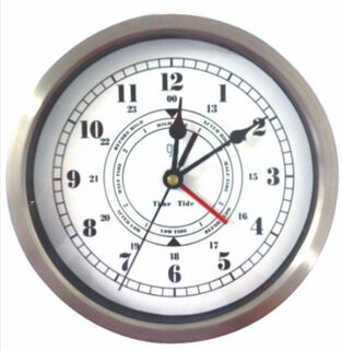 Chrome Anodised Time and Tide Clock (200mm Diameter)