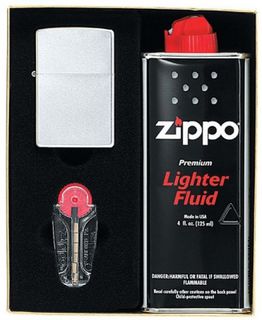 Zippo Satin Chrome Gift Pack