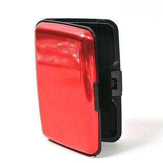 Card Holder Scarlet Anodised High Polish Metal