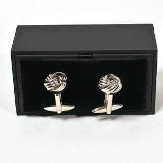 Cufflinks Chrome Metal Gordian Knot