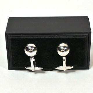 Cufflinks Chrome Metal Bowling Ball