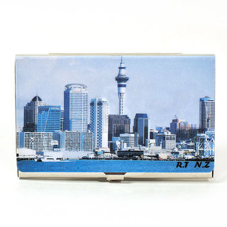Card Holder High Polish Chrome Metal Auckland Skyline