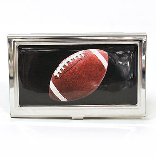 Card Holder High Polish Chrome Metal with NFL Football