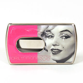 Card Holder High Polish Chrome Metal with Marilyn Monroe Image