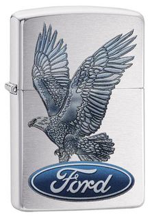 Zippo Ford Eagle Brushed Chrome
