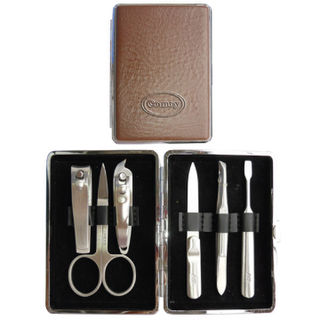Comoy Large 6-Piece Manicure Set Brown