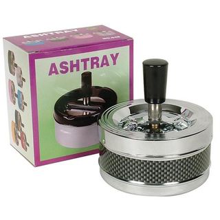 Spinning Ashtray Chrome (Small Round) Carbon Fibre Band 