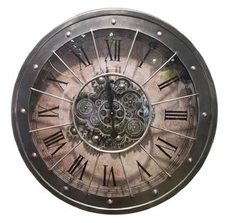 Moving Gears Wall Clock -  Black (80 cm Diameter)