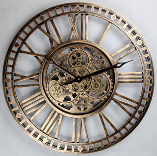 Wall Clock Bronze Gears (60 cm Diameter)