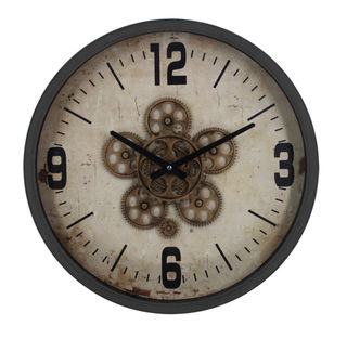 Wall Clock Anodised Gold Gears (46 cm Diameter)