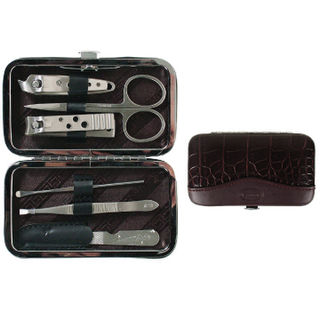 Comoy 6 Piece Clip Manicure Set Brown