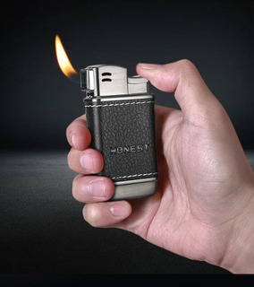 Pipe Lighter Leather Wrapped with Soft Flame