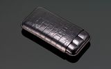 Crocodile Skin Print Leather Cigar Case (3 Sticks)