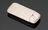 Crocodile Skin Print Leather Cigar Case (2 Sticks)