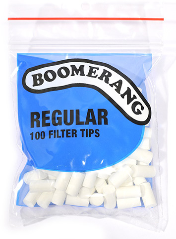 Filter Tips Boomerang Regular (Blue) Bag of 24 Packs
