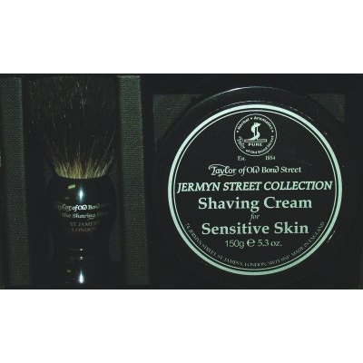 Taylors Jermyn St (For Sensitive Skin) Shaving Cream & Badger Brush Set - Gift Box