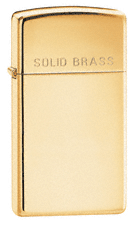 Zippo Lighter - High Polish Brass - (Engraved) (Slim)