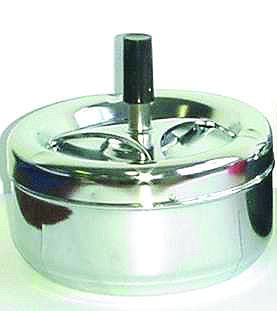 Spinning Ashtray Chrome (Large Round) Chrome Base - 13cm Diameter
