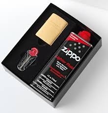 Zippo Brushed Brass Gift Pack