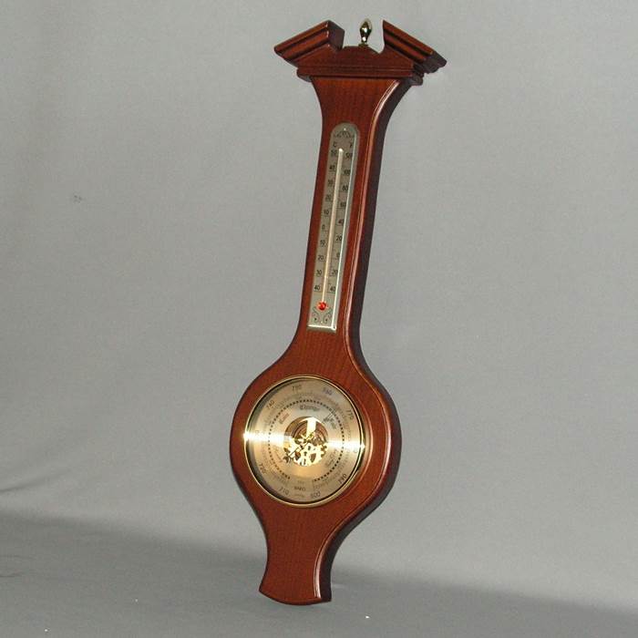 Barometer and Thermometer (Full Size) (Mahogany Stain)