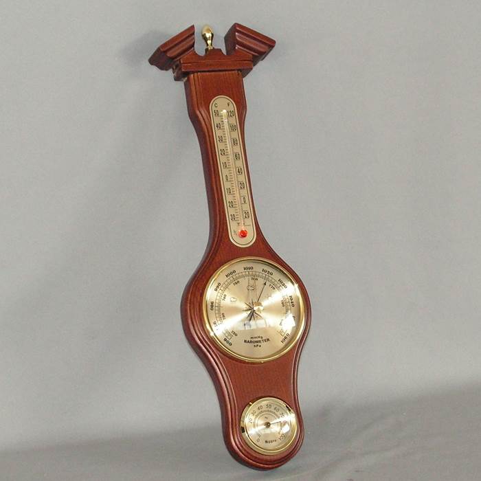 Barometer/Hygrometer With Thermometer (3/4 Size) (Rimu Stain)