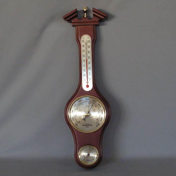Barometer/Hygrometer & Thermometer (3/4 Size) (Mahogany Stain)