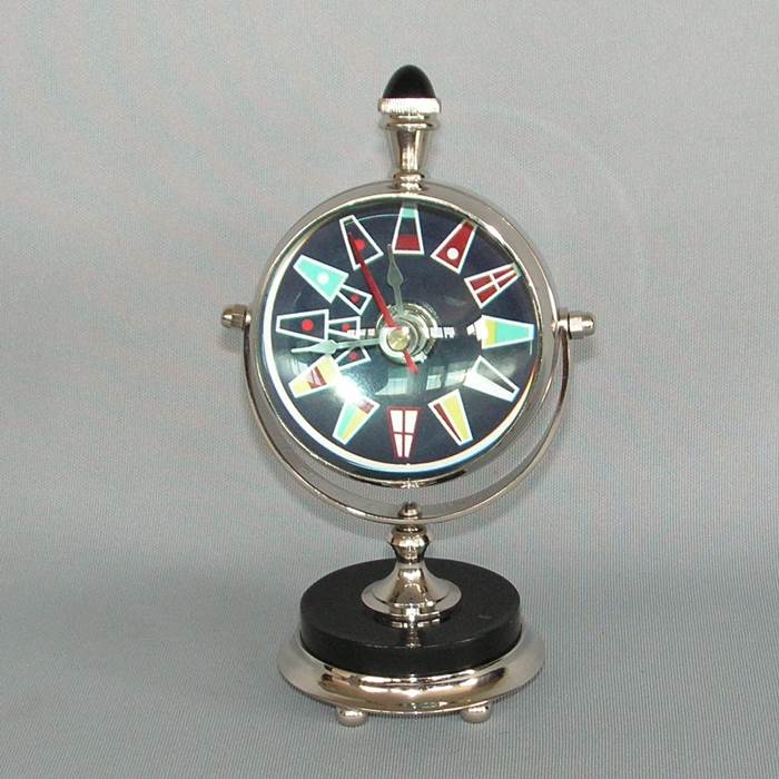 Nautical Chrome Clock (80mm Diameter x 180mm High)