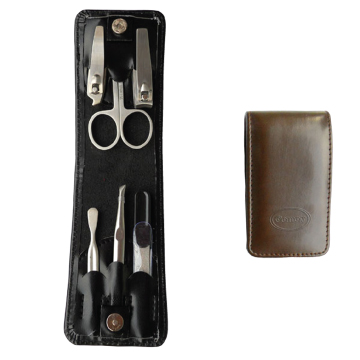Comoy Small 6-Piece Folding Manicure Set Brown