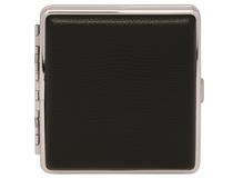 Cigarette Case Metal - Large Size - Black Leatherette Finish - Range 8220