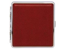 Cigarette Case Metal - Large Size - Red Leatherette Finish - 8220 Range