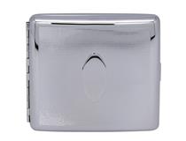 Cigarette Case Metal - Large Size - Silver Finish with Oval Engraving Plate - 8220 Range