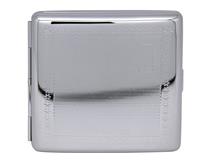 Cigarette Case Metal - Large Size - Silver Finish with Rectangle of Crystal Stars - 8220 Range