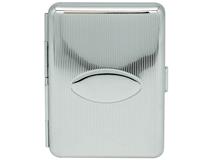 Cigarette Case Metal - Small Medium Size - Silver Finish with Oval Engraving Plate - 101 Range