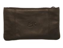 Tobacco Pouch Aztec Brown Leather Zippered Top TP4
