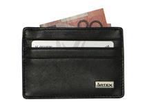 Leather Card Holder Taking Care of Business Black