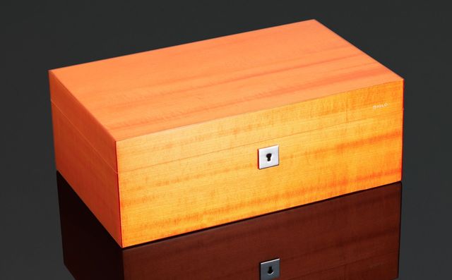 Cigar Humidor - Vibrant Series - 75 Stick - Tangy Orange