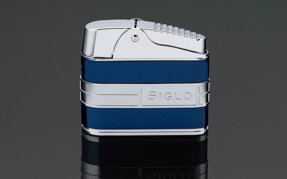 Siglo Retro Streamliner Table Lighter - Navy Blue