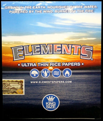 Elements Cigarette Papers Kingsize Ultra Thin Rice (33 Leaves per Pack) Carton (50 Packs per Carton).