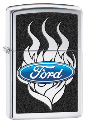Zippo Ford Flames Chrome Lighter