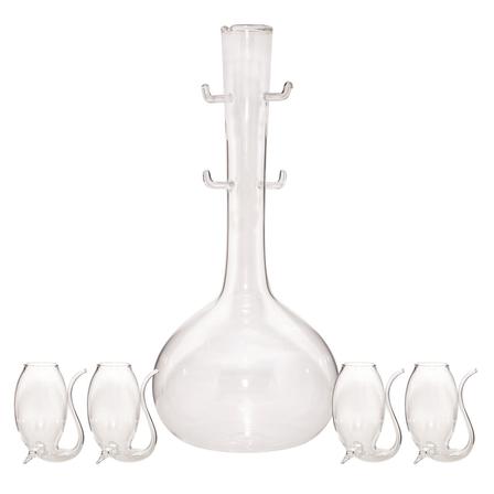 Coyote Glass Decanter & 4 Port Sippers